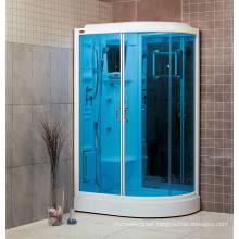 Modern Knife-Shaped Tray Blue Glass Steam Shower Room